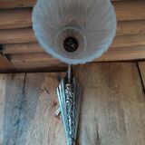 Wall lamp tulip paste glass art deco patinated metal