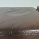 Leather and teak footrest Arne Wahl Iversen, Denmark 1960