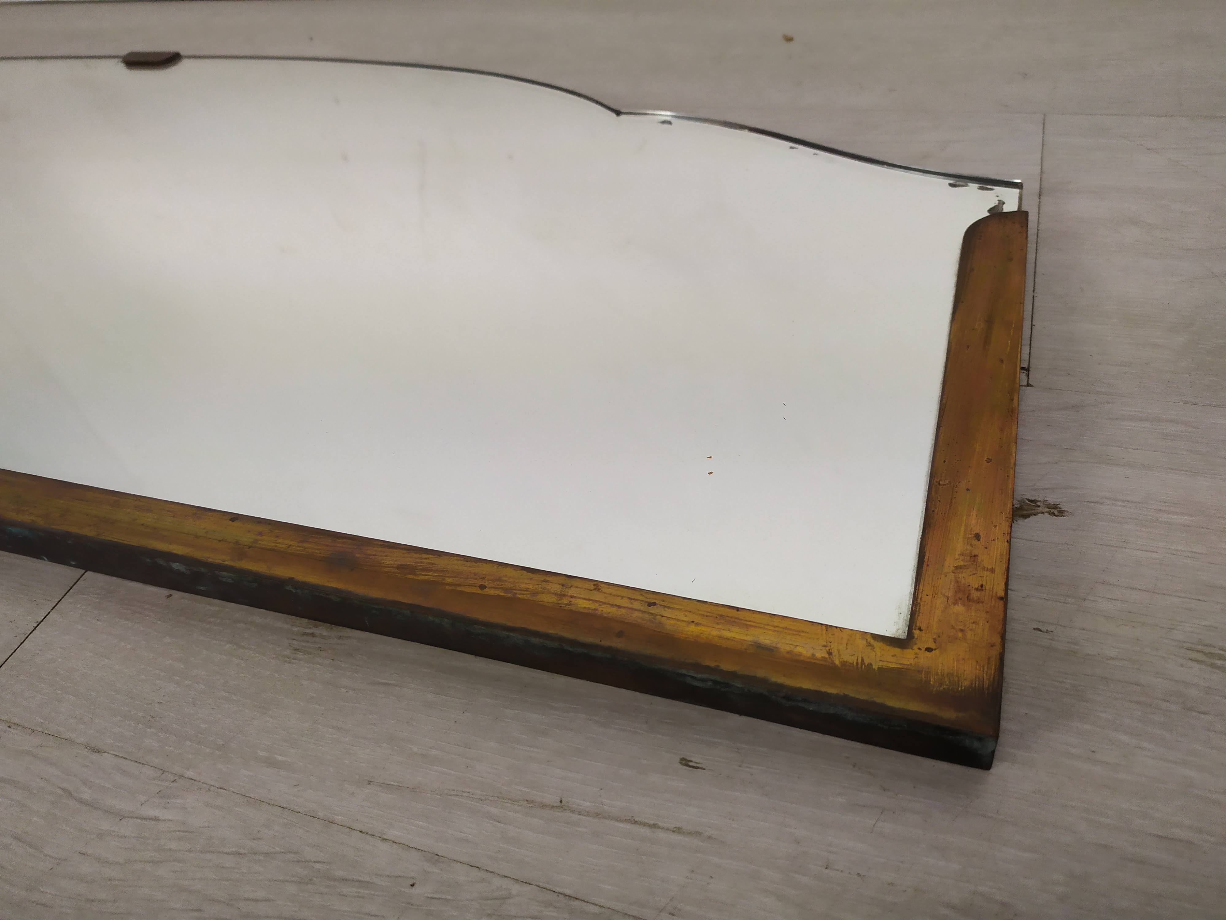 Brass art deco mirror