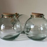 Set of 3 vintage glass candy jars from the 60s and 70s