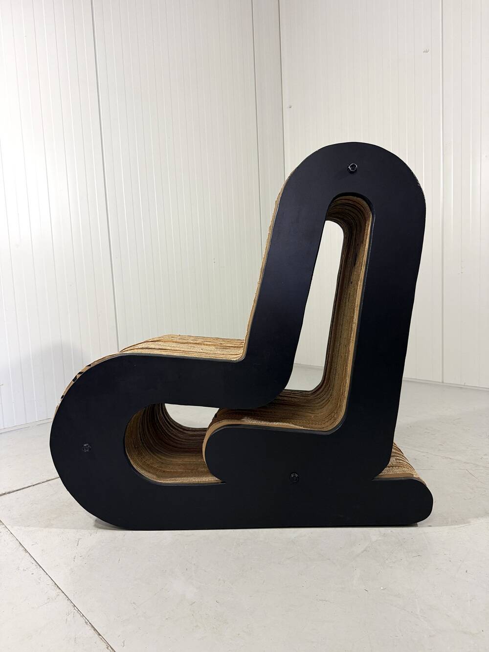 Sculpted cardboard & plywood lounge chair, 1990’s