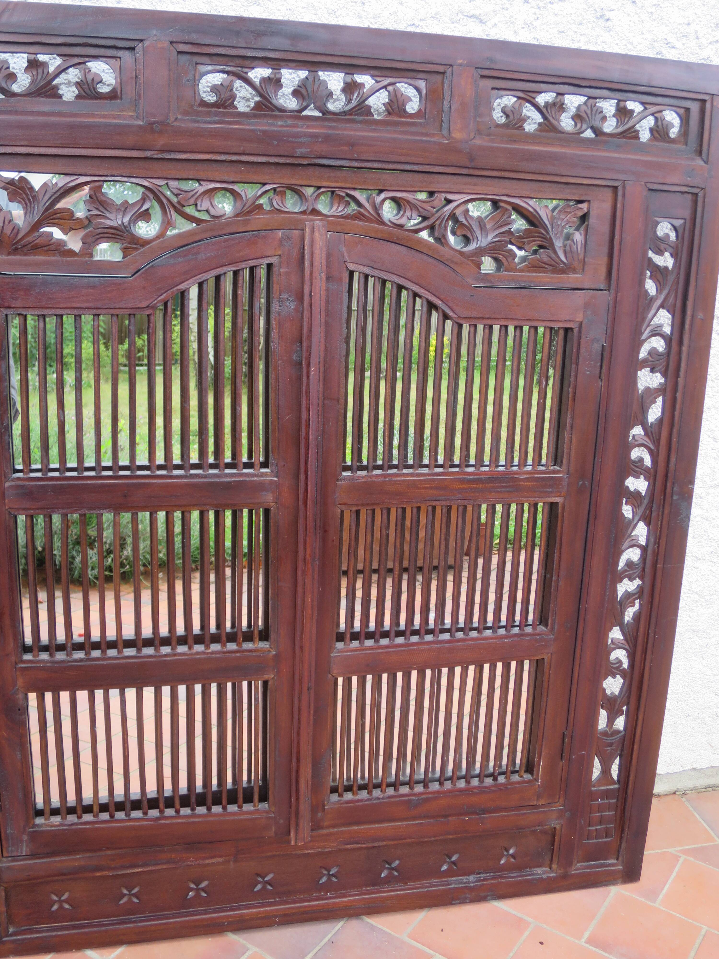 Large Indonesian shutter window mirror 120 x 130