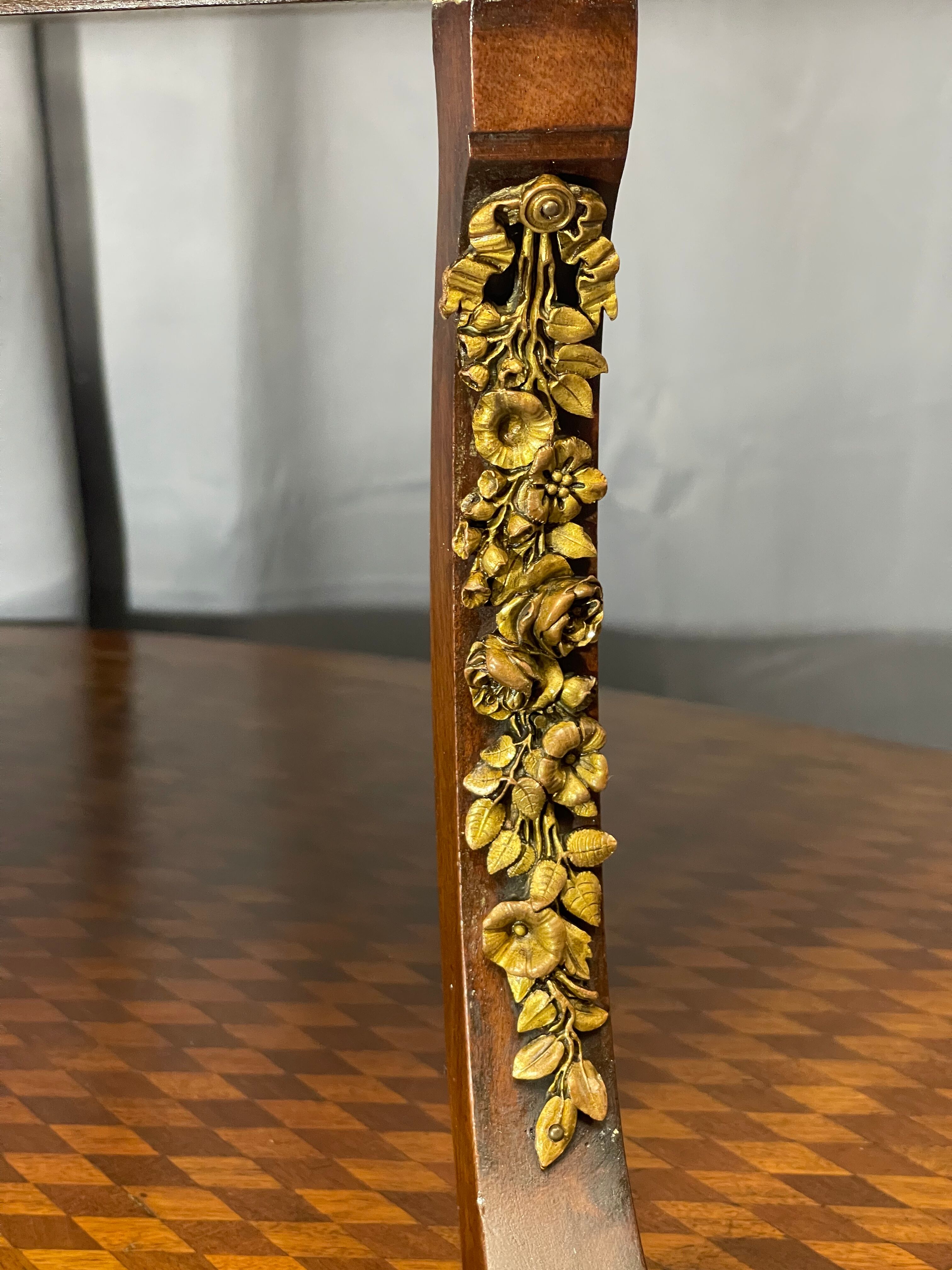 Tea table, marquetry living room table, early 20th century