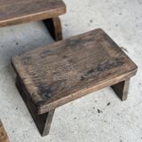 Small stool, side stool in old teak, footrest