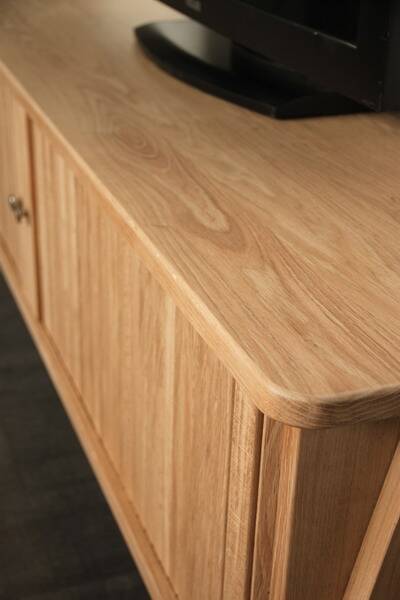 Scandinavian solid oak TV cabinet
