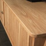 Scandinavian solid oak TV cabinet