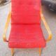 Vintage Czechoslovak armchair in wood and multicoloured fabric by Jaroslav Smidek (1960s)
