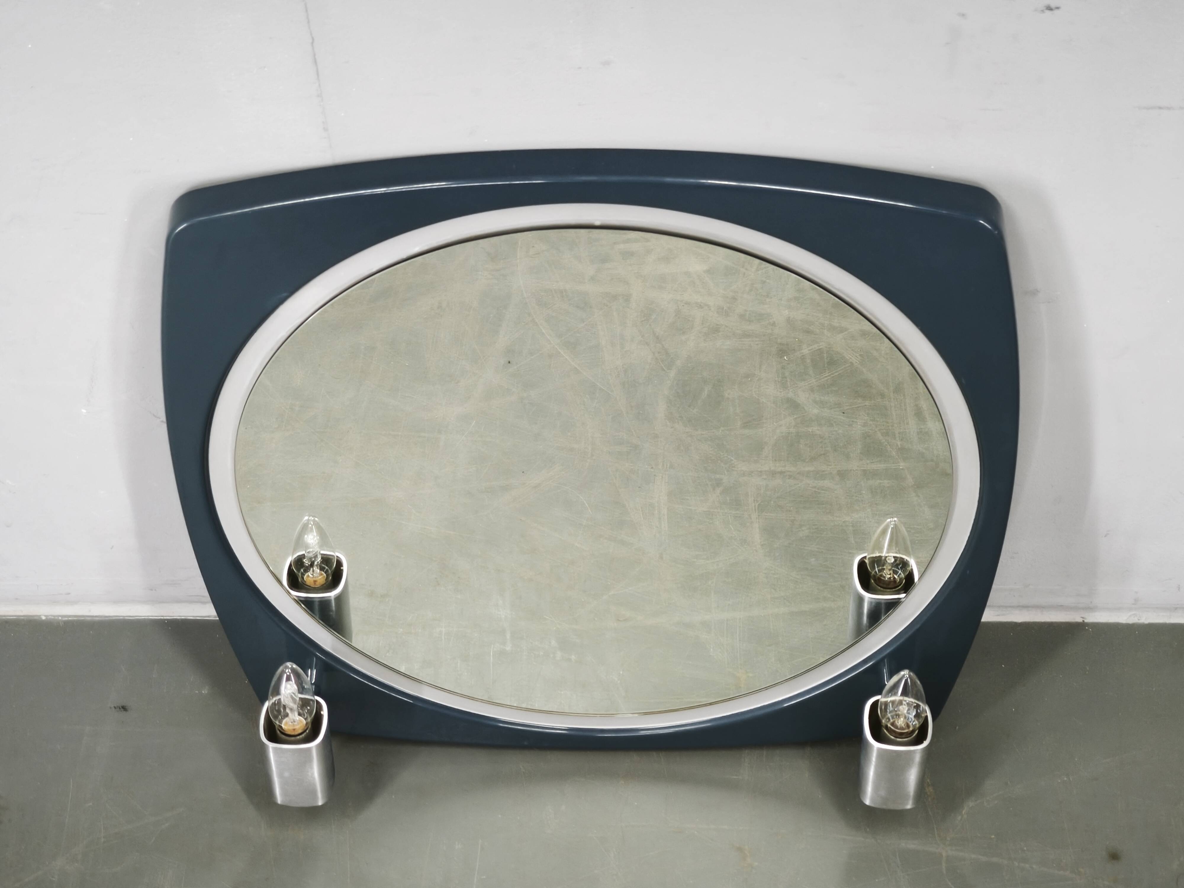 Miroir illuminé de l'ère spatiale italienne par Thema, années 1970