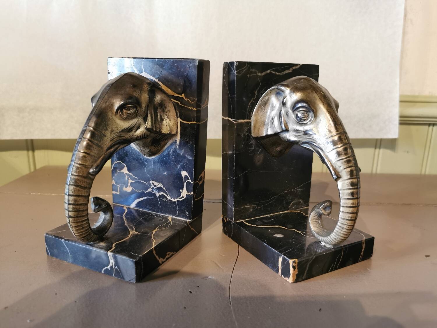 Art Deco Elephant Bookends