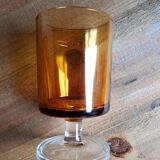 Set of 6 vintage brown foot glasses