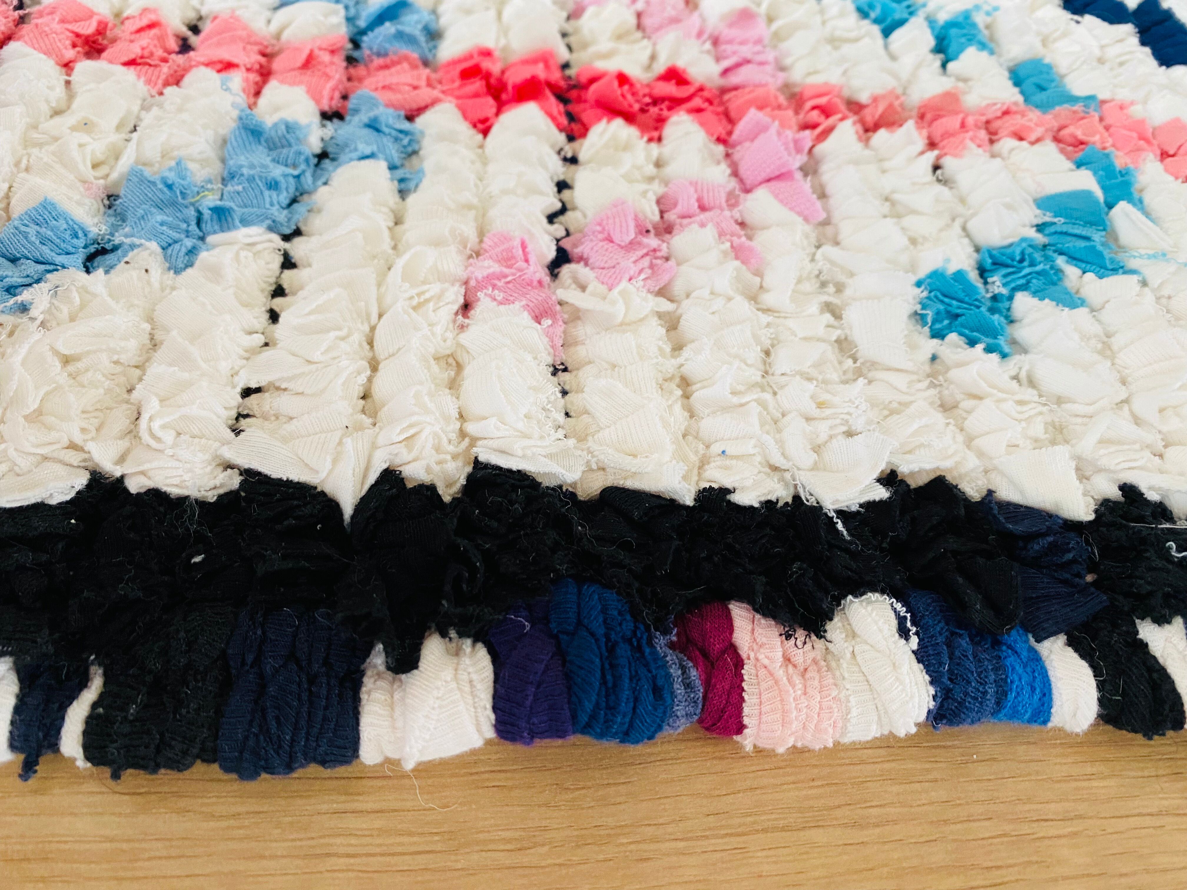 Berber carpet Boucherouite diamonds 138x230