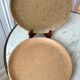Set of 4 flat plates in speckled matt stoneware made in France 60s-70s
