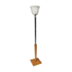 Lampadaire art déco Mazda chrome bois opaline