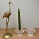 Set of 2 vintage molded glass candle holders