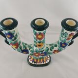 Floral ceramic candlestick, Cerart Monaco, Vintage