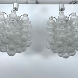 Pair of Mid-Century Murano Bubble Glass chandeliers. Italy 1960s