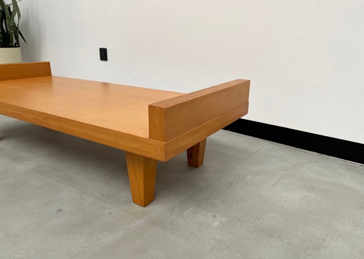 Modernist 1980s oak veneer coffee table