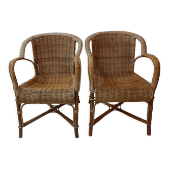 2 rattan armchairs for children