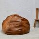 XL leather pouf, 70s, Italy.