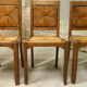 Série de 4 chaises en chêne et paille, 1950