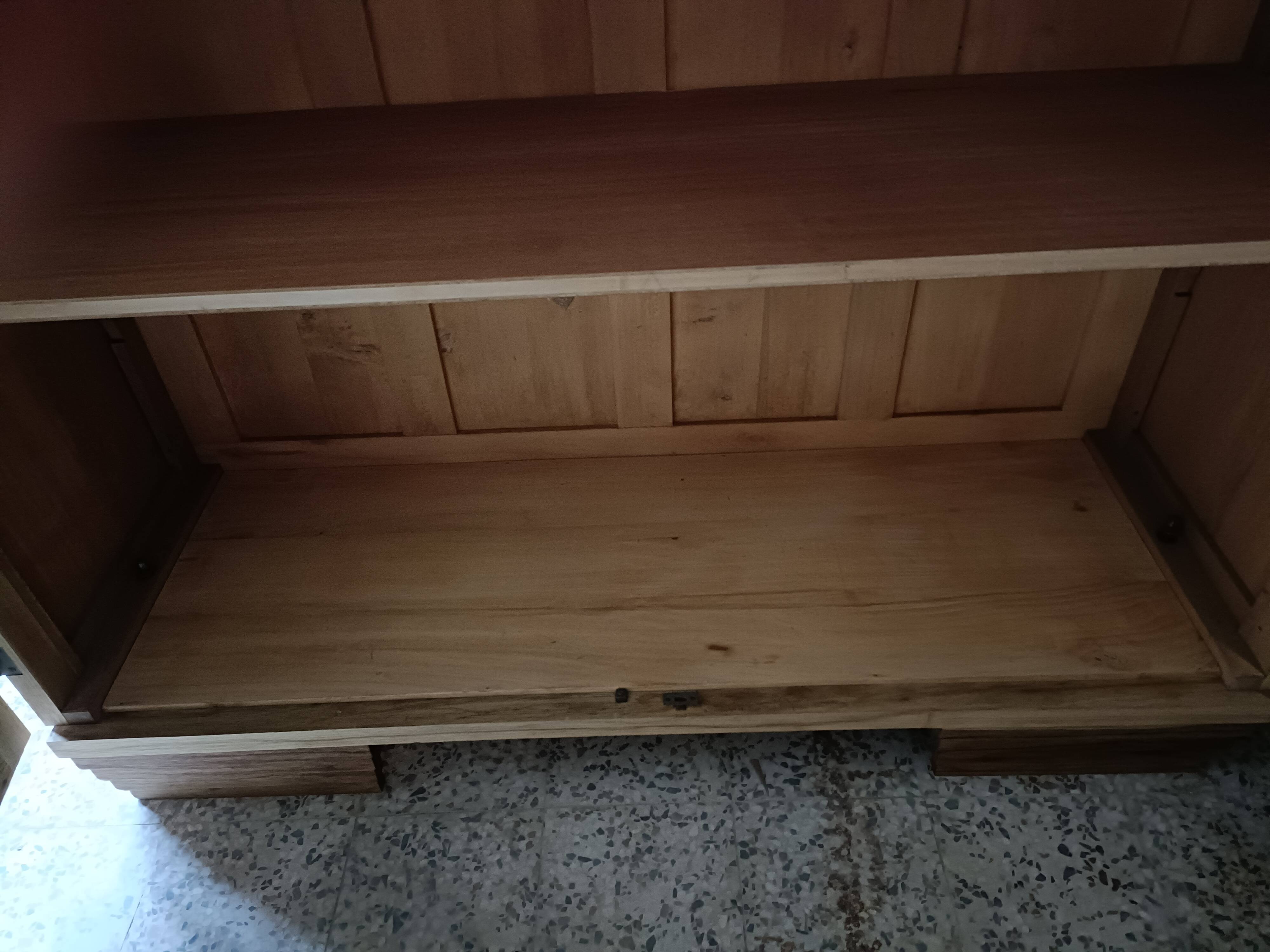 Renovated glass-fronted bookcase