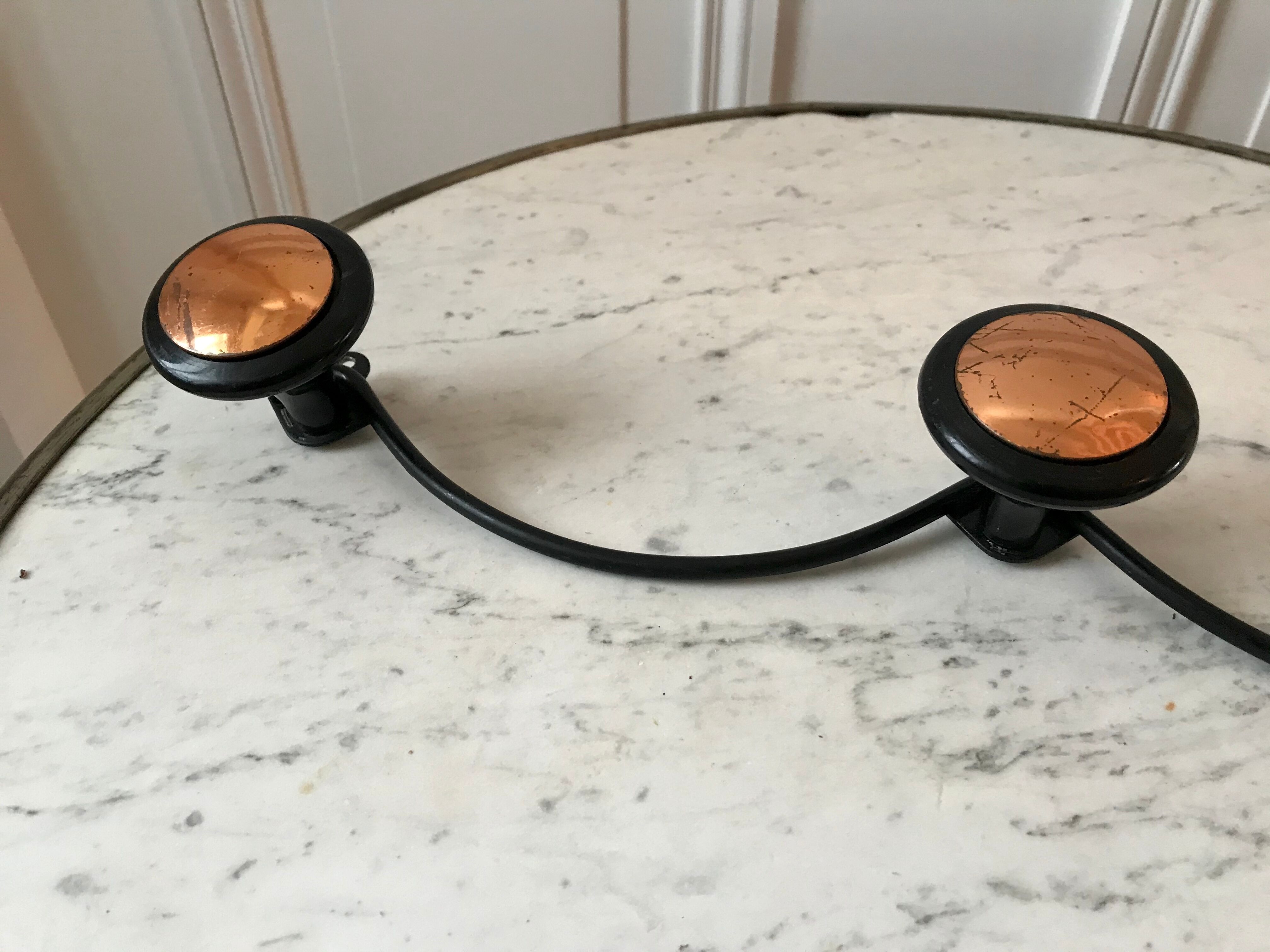 Metal hook and pink gold vintage 70s