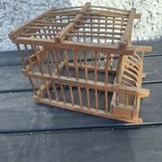 Old wooden bird transport cage