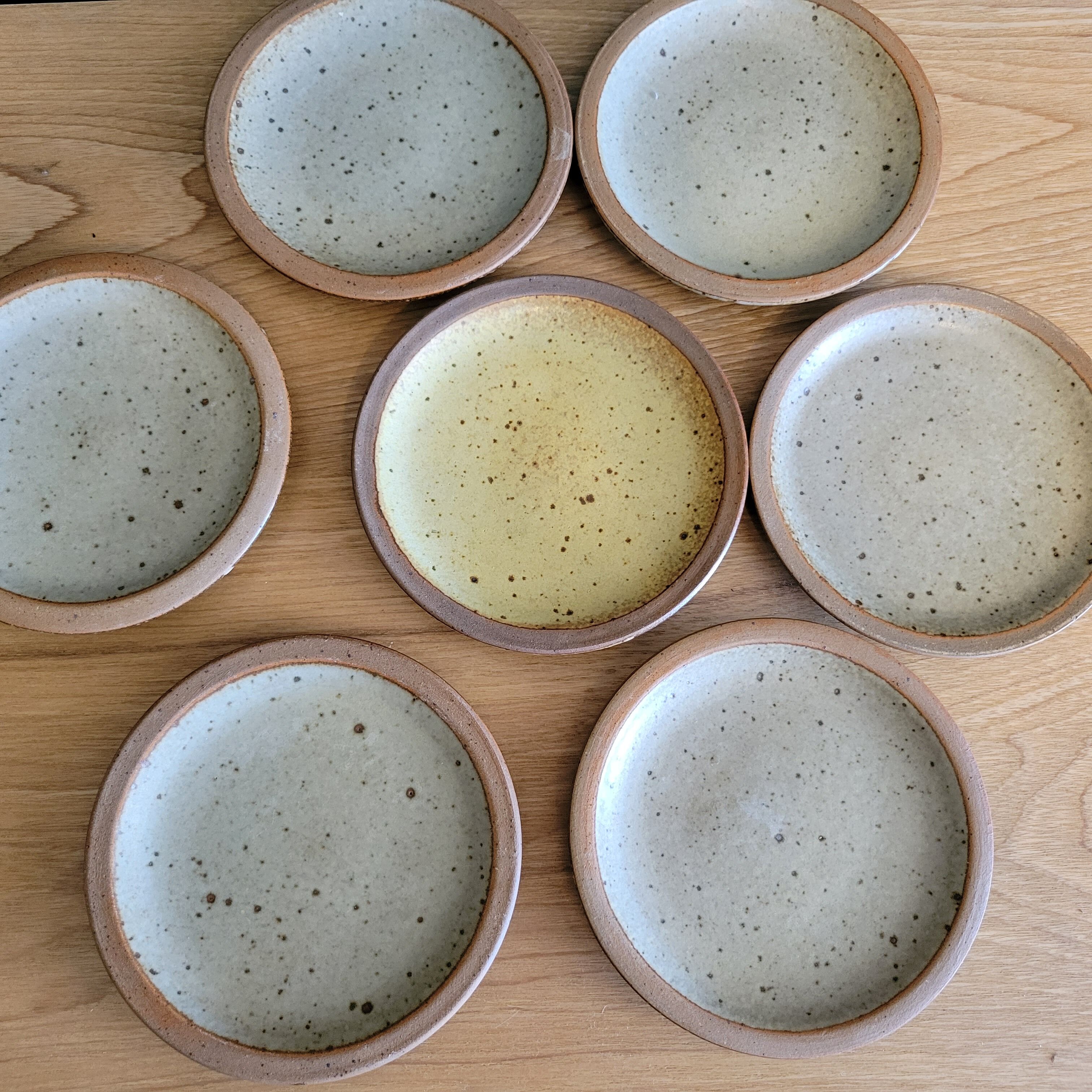 7 coasters / bottle / ceramic cup sandstone signed Le Tesson