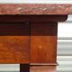 Console époque Restauration, style  Charles X en noyer avec marbre griotte