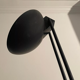 Adjustable modernist floor lamp black lacquered metal Italian 80s