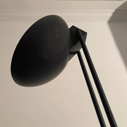Adjustable modernist floor lamp black lacquered metal Italian 80s