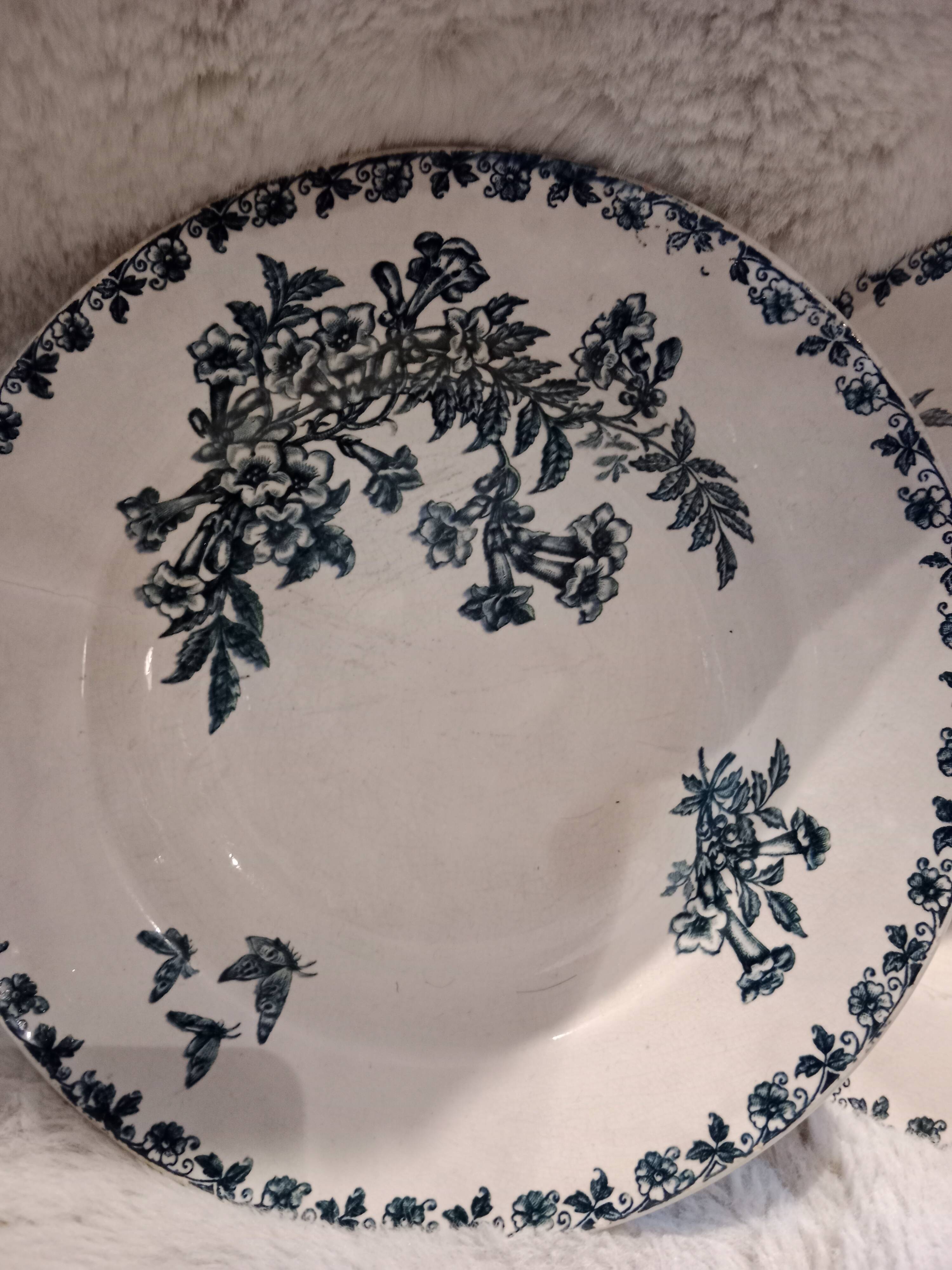 2 assiettes creuses en terre de fer