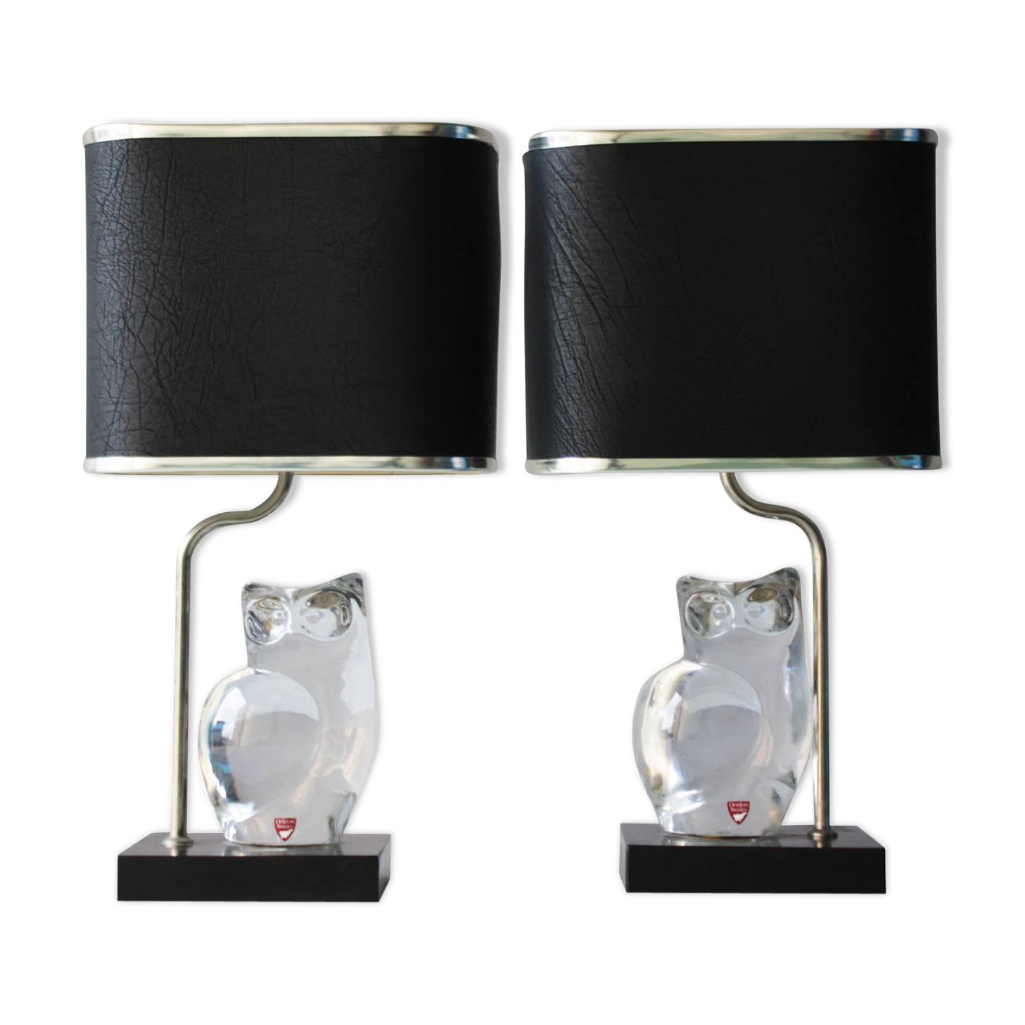 Pair of lamps by Olle Alberius for Orrefors Crystal