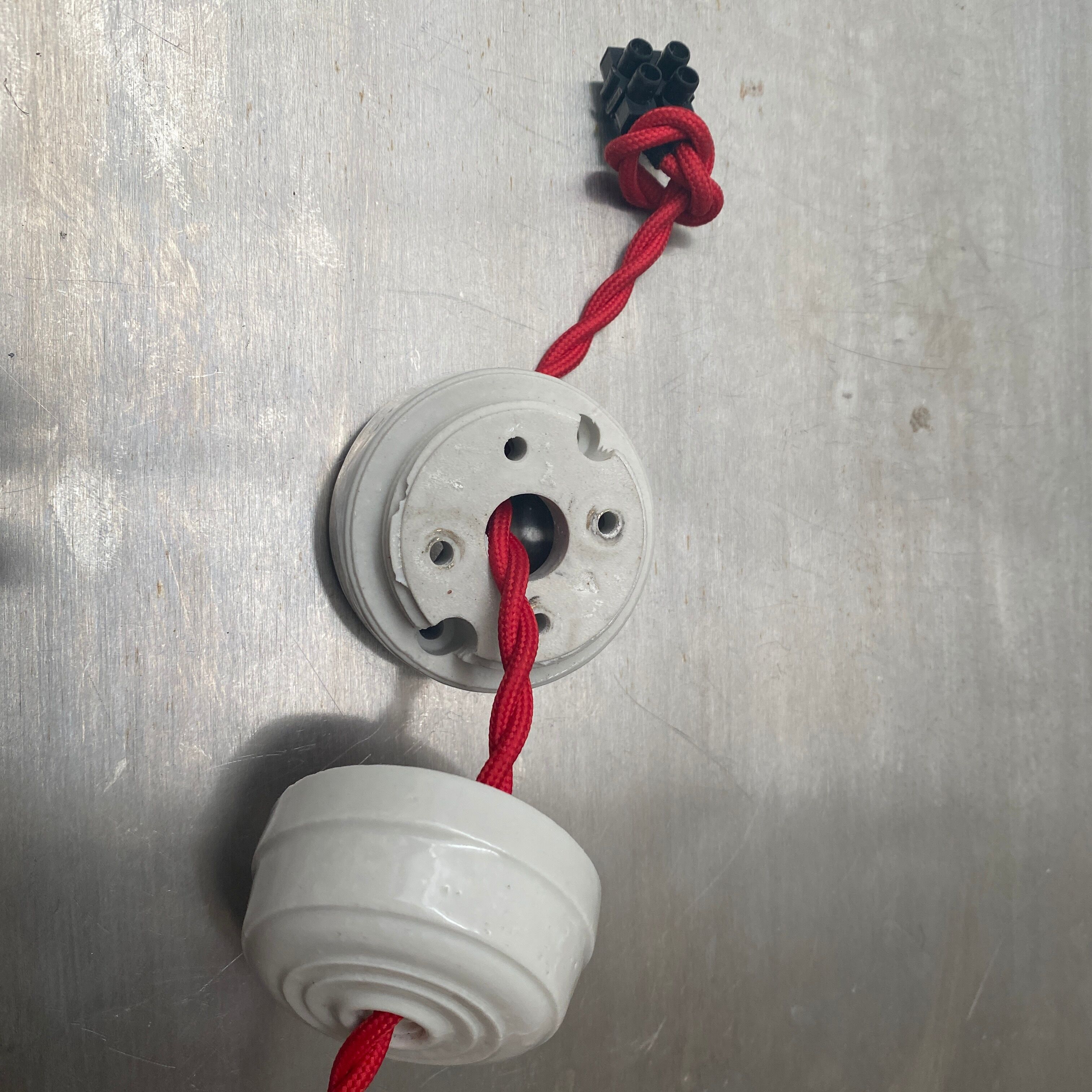 Lot 3 industrial suspensions emaillees flat 25 cm