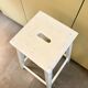 High stool, ecru wooden side table