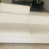 White leather sofa