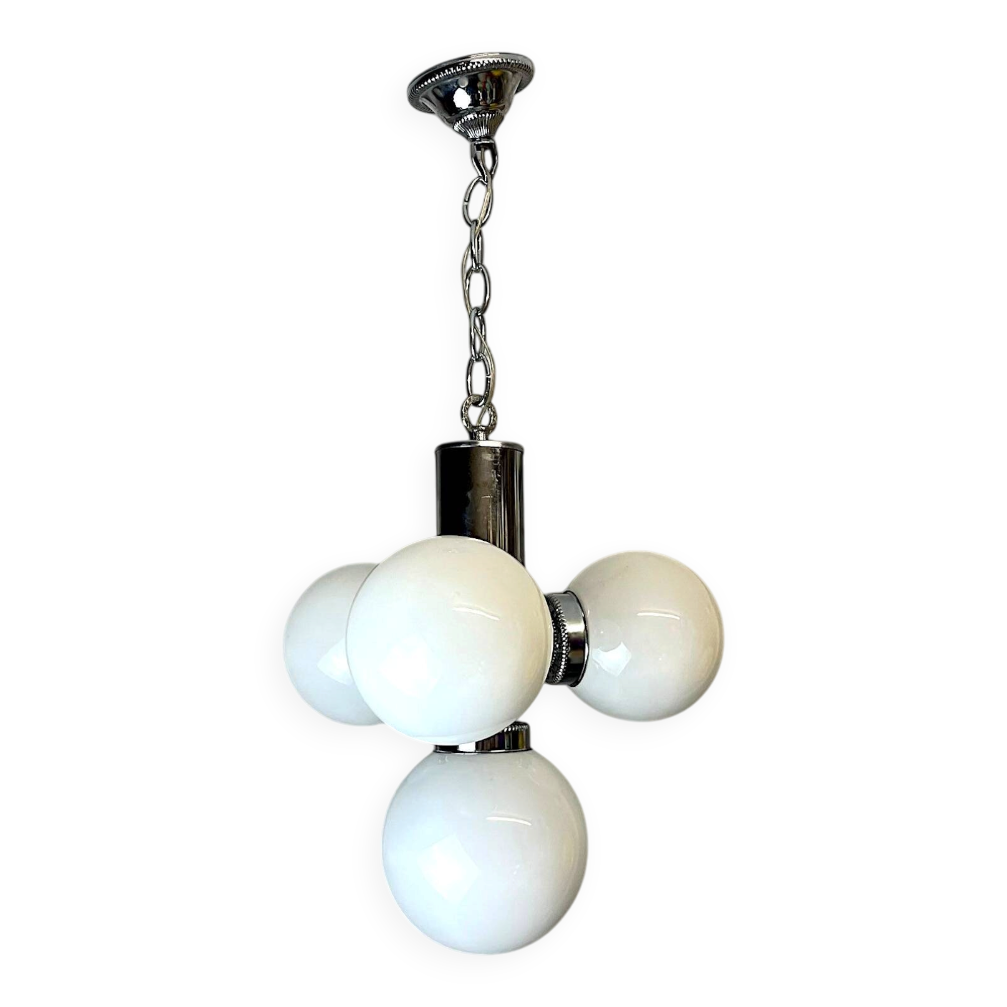 Chandelier atomique à 4 lumières de l'ère spatiale