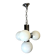 Chandelier atomique à 4 lumières de l'ère spatiale