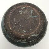 Ball-shaped vase in blue enamelled stoneware by Gérard HOFFMANN