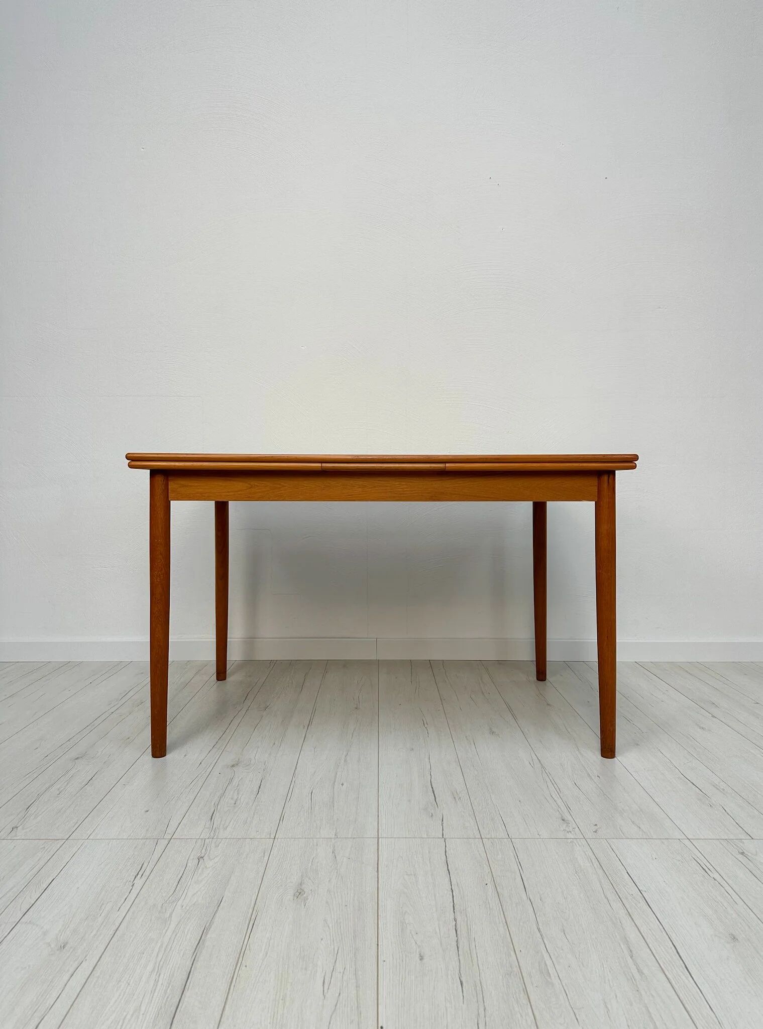 1960s Large Vintage Minimalistic Teak Extendable Dining Table