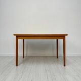 1960s Large Vintage Minimalistic Teak Extendable Dining Table