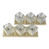 Peill & Putzler pair of wall lamps, transparent glass