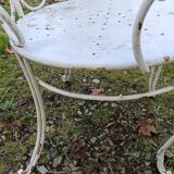 Paire de fauteuils de jardin anciens fer plein métal