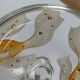 1930s Antique Bohemian Glass Bonbon Dish, Hand blown & painted, Art Deco
