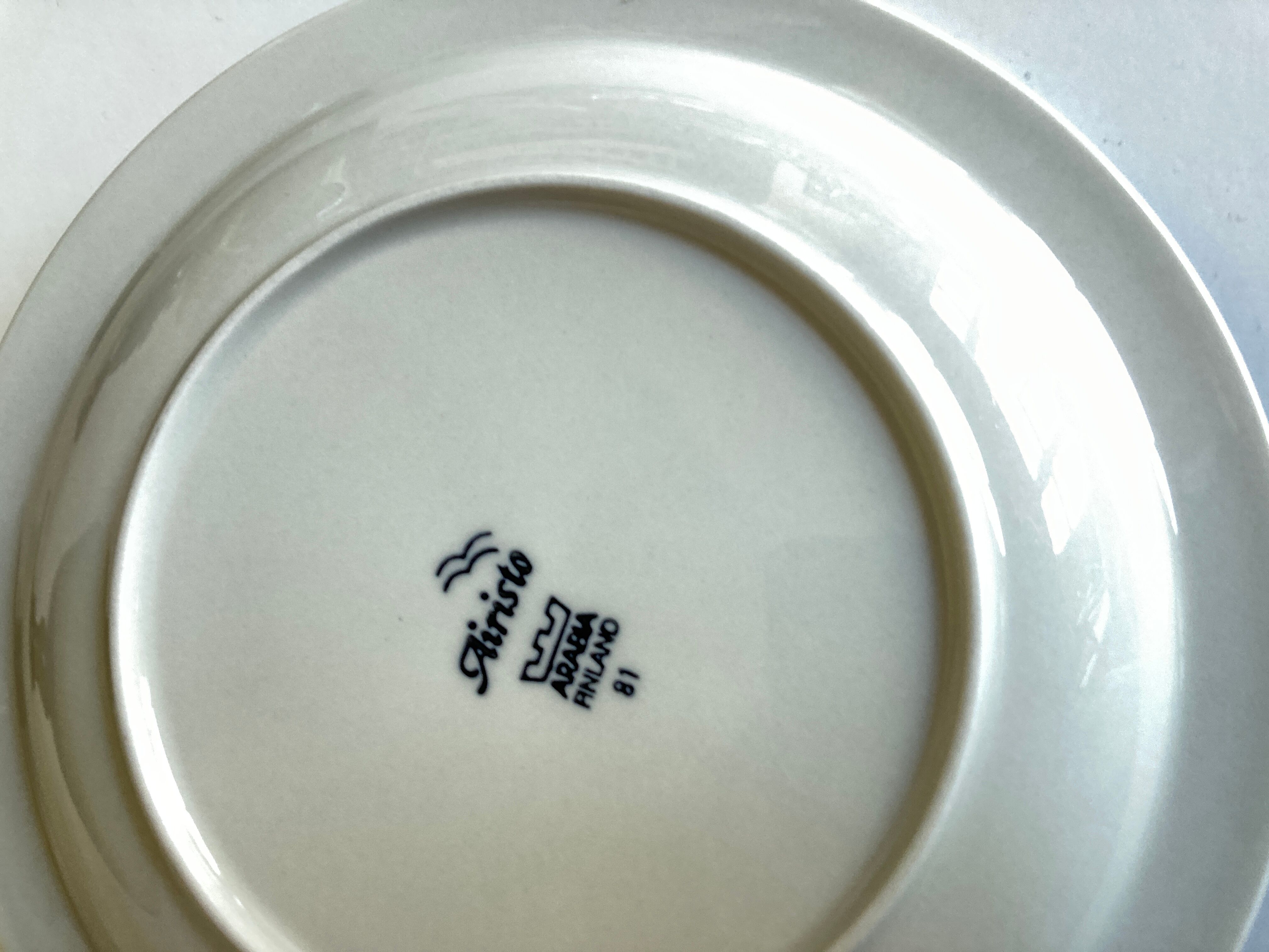 Set 8 plates for Arabia Finland Airisto 1970 Scandinavian