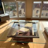 Table basse fleur de fer verre normal