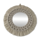 Miroir bohème en macramé et perles de bois