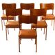 Scandinavian dining chairs, beech & leather 1960