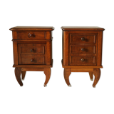 Pair of old walnut bedsides