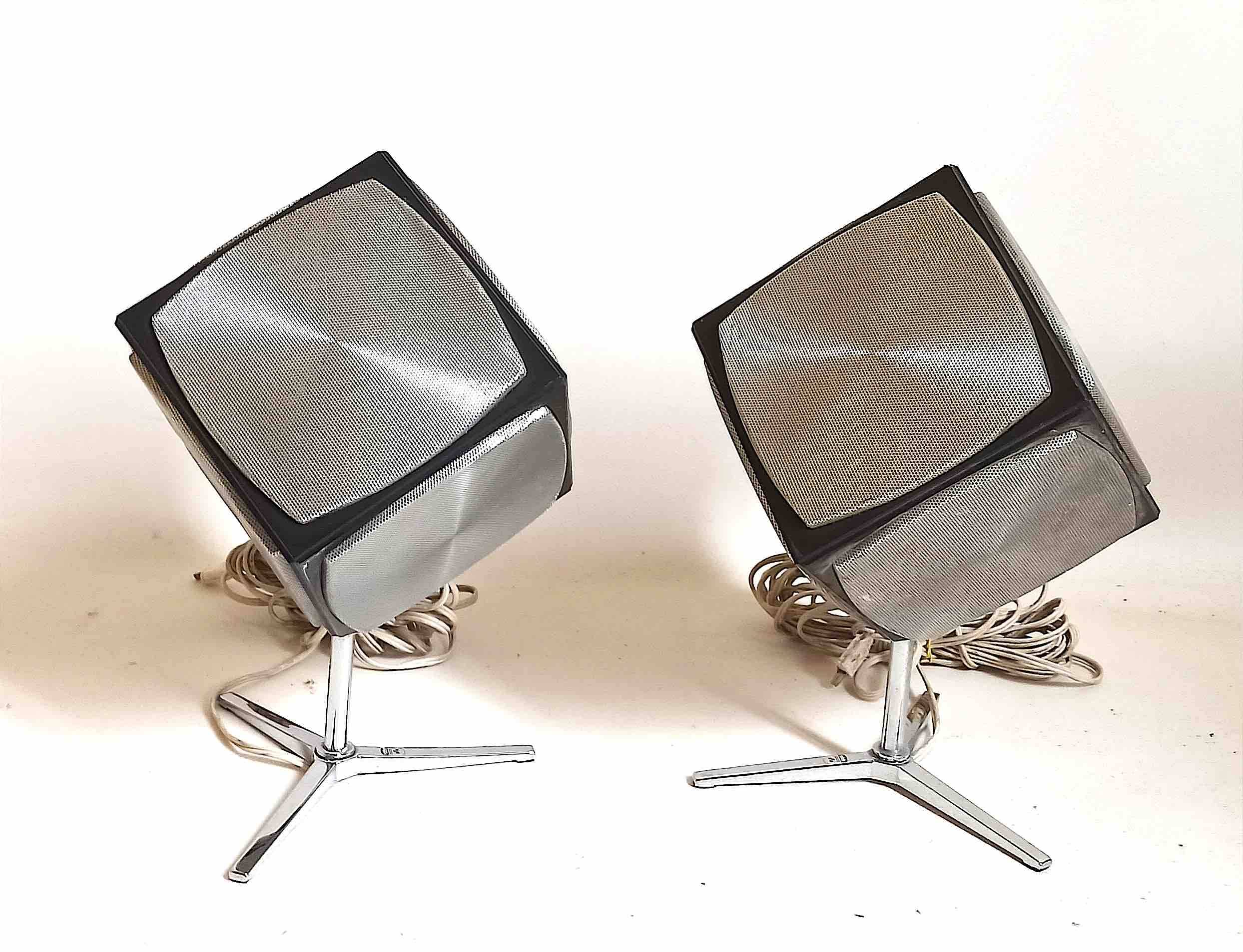 Pair of Jacob Jensen Cube Speakers for Grundig Audiorama 700 70s